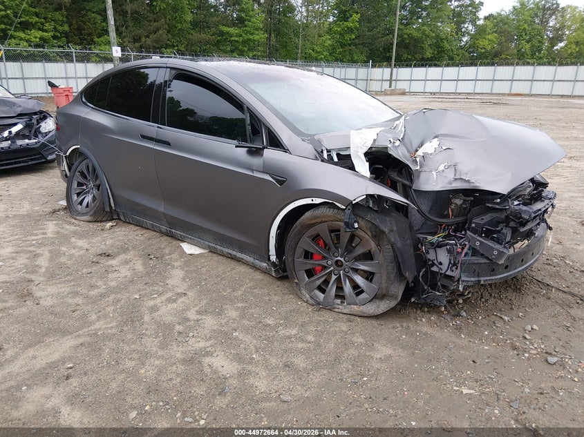 2018 Tesla Model x VIN 5YJXCBE49JF097960 IAAI salvage auction — FRONT & REAR, Salvage (Idaho), sold $3,750 on 2026-07-11 (photo 1)