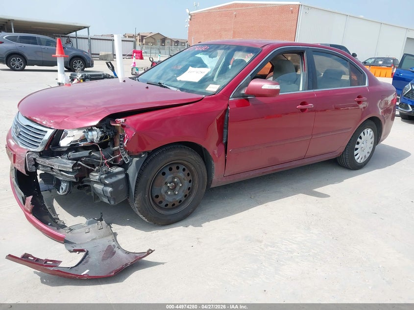 2009 Kia Optima VIN KNAGE228295322649 IAAI salvage auction — FRONT END, Salvage (Texas), sold $625 on 2026-07-08 (photo 2)