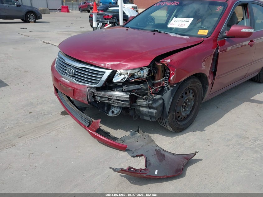 2009 Kia Optima VIN KNAGE228295322649 IAAI salvage auction — FRONT END, Salvage (Texas), sold $625 on 2026-07-08 (photo 6)