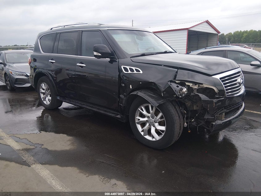 2014 Infiniti Qx80 VIN JN8AZ2NF1E9554626 IAAI salvage auction — FRONT END, Salvage Title, sold $1,450 on 2026-07-09 (photo 1)