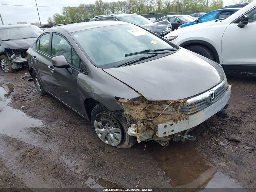 2012 Honda Civic VIN 19XFB2F52CE070243 IAAI salvage auction — FRONT & REAR, Salvage (Pennsylvania), sold $400 on 2026-07-31 (photo 1)