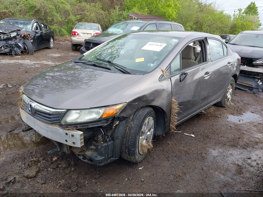 2012 Honda Civic VIN 19XFB2F52CE070243 IAAI salvage auction — FRONT & REAR, Salvage (Pennsylvania), sold $400 on 2026-07-31 (photo 2)