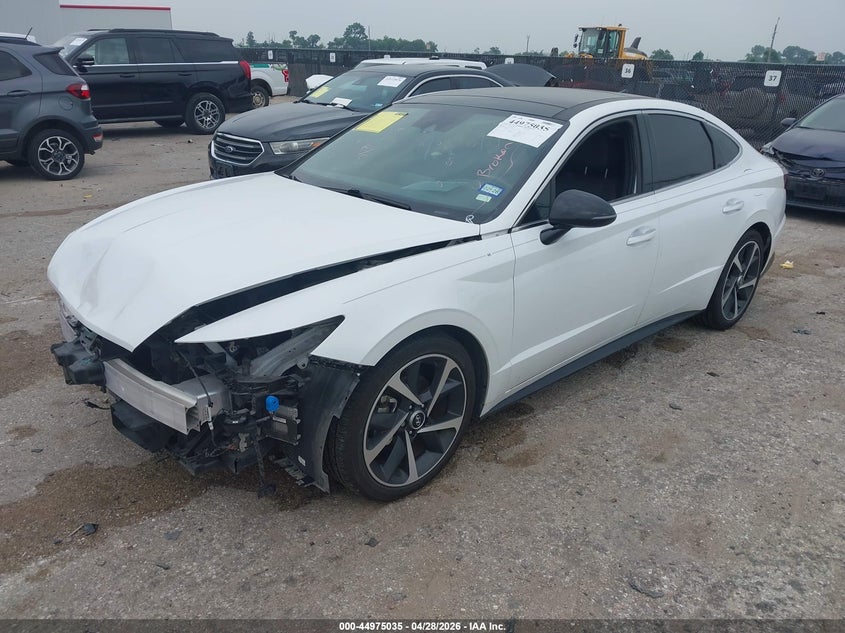 2021 Hyundai Sonata VIN 5NPEJ4J28MH129879 IAAI salvage auction — FRONT END, Salvage Title, sold $6,700 on 2026-07-17 (photo 2)