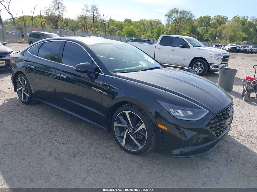 2021 Hyundai Sonata VIN 5NPEJ4J21MH082338 IAAI salvage auction — REAR END, Salvage Title, sold $4,350 on 2026-07-21 (photo 1)