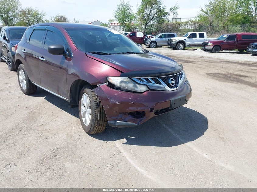 2014 Nissan Murano VIN JN8AZ1MW9EW513321 IAAI salvage auction — FRONT & REAR, Salvage (Iowa), sold $25 on 2026-07-29 (photo 1)