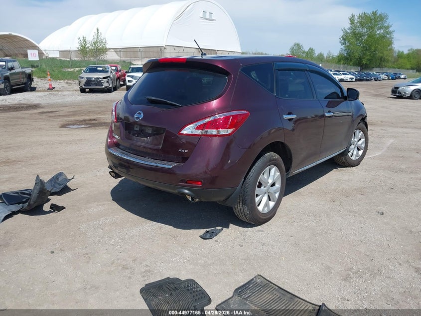 2014 Nissan Murano VIN JN8AZ1MW9EW513321 IAAI salvage auction — FRONT & REAR, Salvage (Iowa), sold $25 on 2026-07-29 (photo 4)