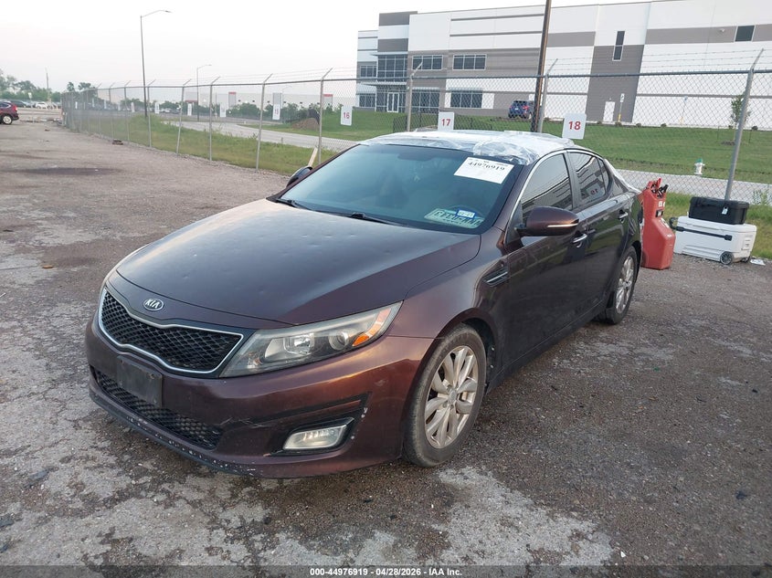 2014 Kia Optima VIN 5XXGN4A73EG277721 IAAI salvage auction — HAIL, Original (Texas), sold $800 on 2026-07-14 (photo 2)