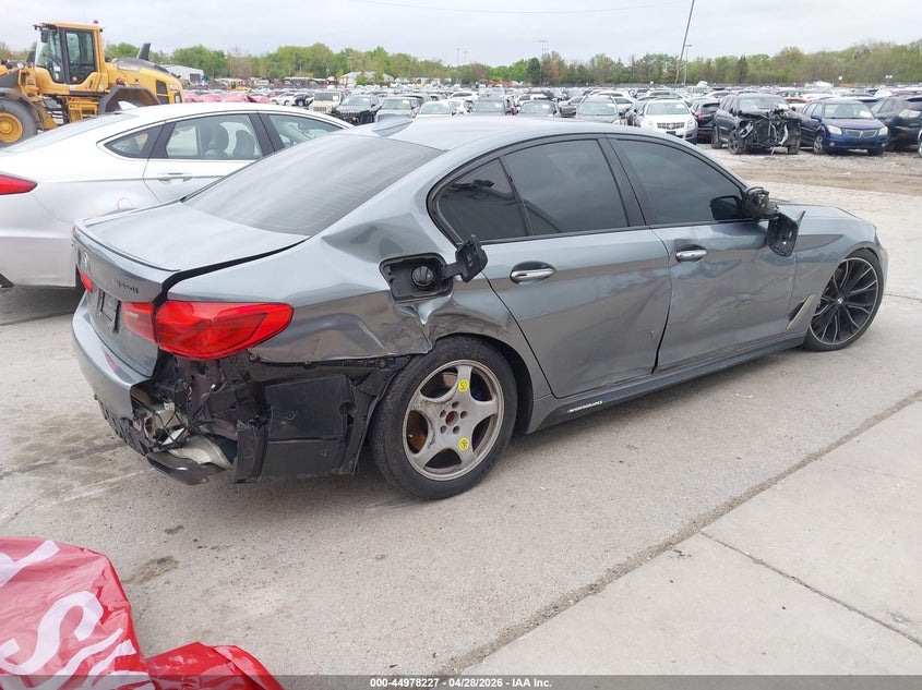 2018 BMW 5er VIN WBAJB9C50JB287272 IAAI salvage auction — FRONT & REAR, Salvage (Illinois), sold $8,400 on 2026-07-14 (photo 4)