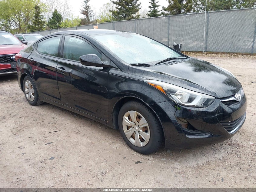 2016 Hyundai Elantra VIN KMHDH4AE7GU647070 IAAI salvage auction — WATER/FLOOD, Salvage Title, sold $525 on 2026-07-08 (photo 1)