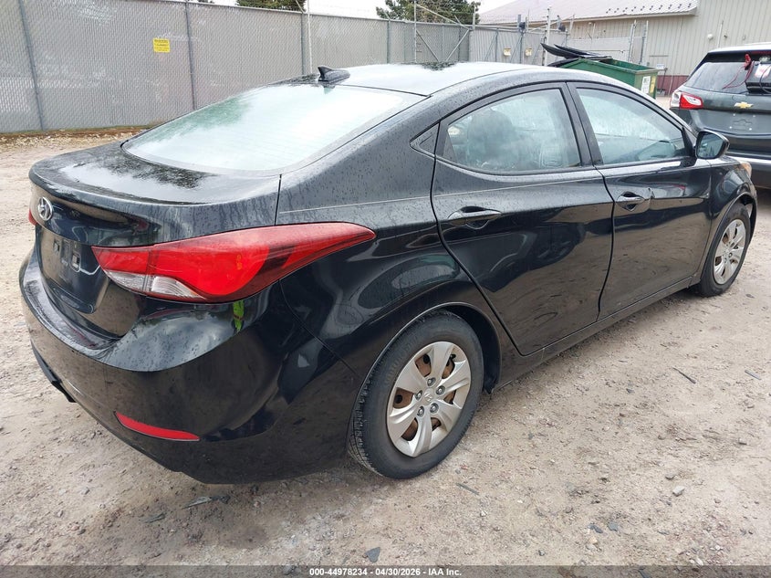 2016 Hyundai Elantra VIN KMHDH4AE7GU647070 IAAI salvage auction — WATER/FLOOD, Salvage Title, sold $525 on 2026-07-08 (photo 4)