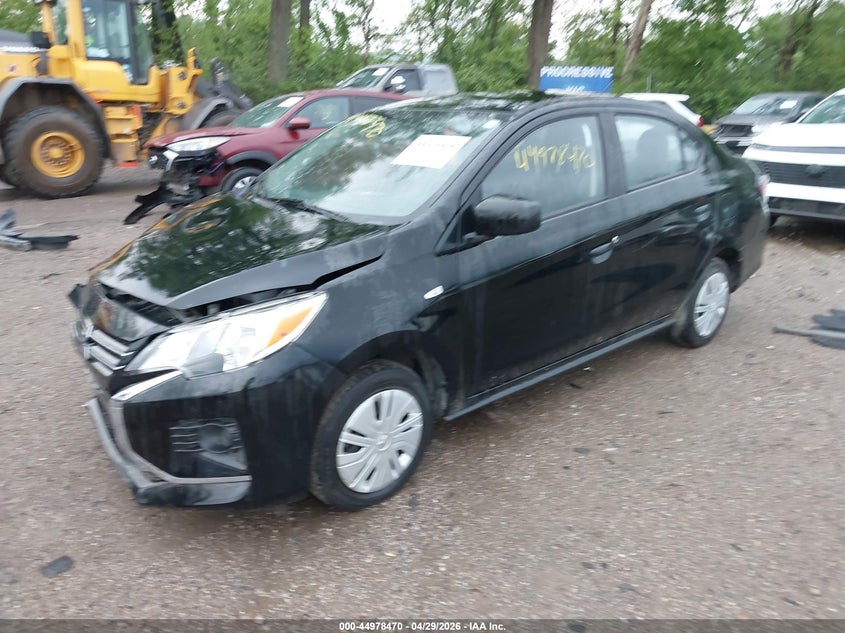 2023 Mitsubishi Mirage VIN ML32FUFJ5PHF01224 IAAI salvage auction — FRONT END, Salvage (Indiana), sold $2,150 on 2026-07-29 (photo 2)