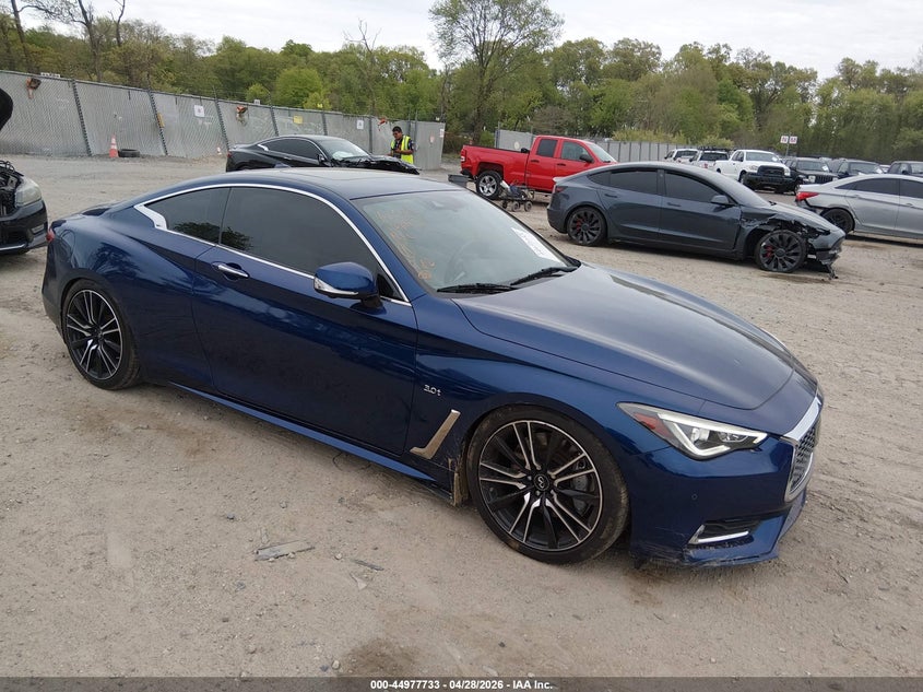 2018 Infiniti Q60 VIN JN1EV7EKXJM342871 IAAI salvage auction — LEFT SIDE, Salvage Title, sold $6,500 on 2026-07-28 (photo 1)