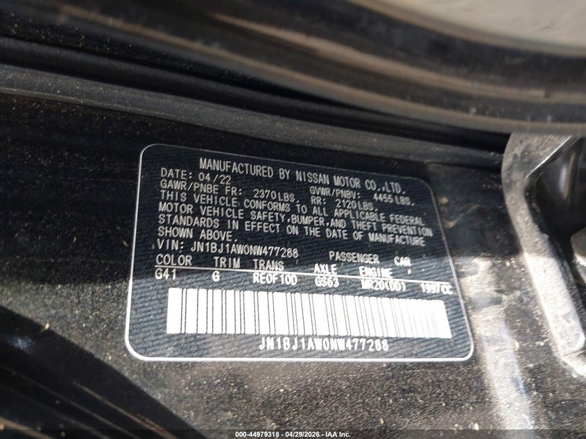 2022 Nissan Rogue VIN JN1BJ1AW0NW477288 IAAI salvage auction — RIGHT SIDE, Salvage Title, sold $4,600 on 2026-07-14 (photo 9)