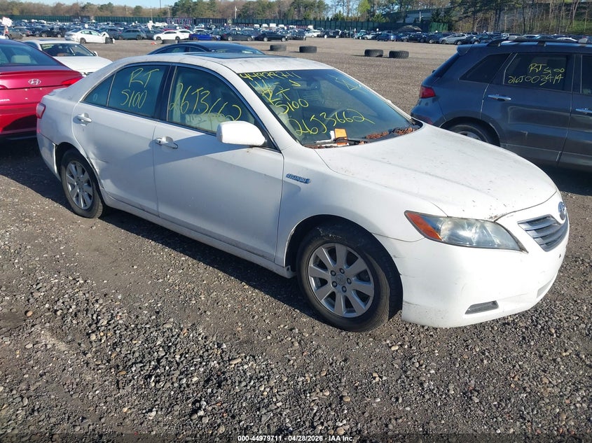 2007 Toyota Camry hybrid VIN JTNBB46K673003489 IAAI salvage auction — FRONT & REAR, Bill Of Sale (New York), sold $425 on 2026-07-14 (photo 1)