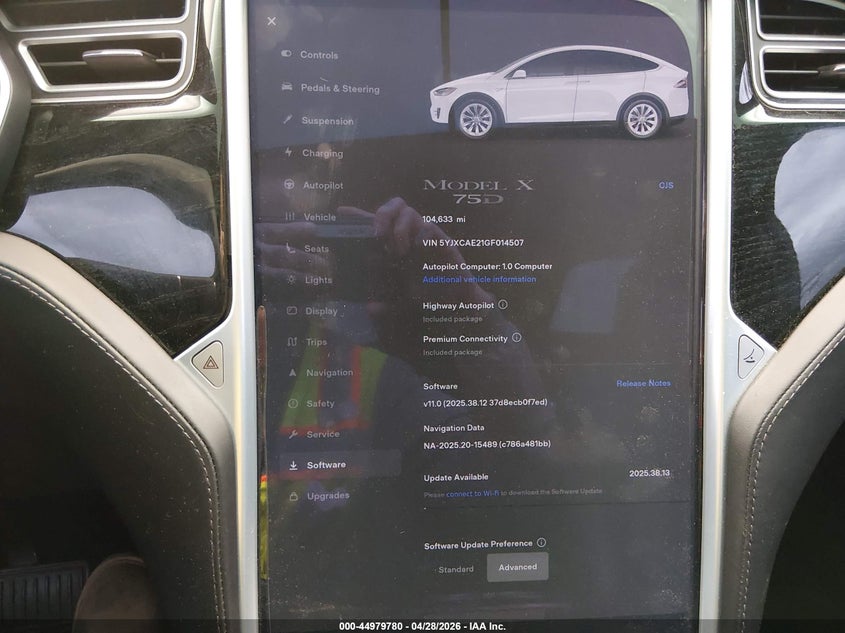 2016 Tesla Model x VIN 5YJXCAE21GF014507 IAAI salvage auction — SIDE, Bill Of Sale (Washington), sold $6,100 on 2026-07-22 (photo 7)