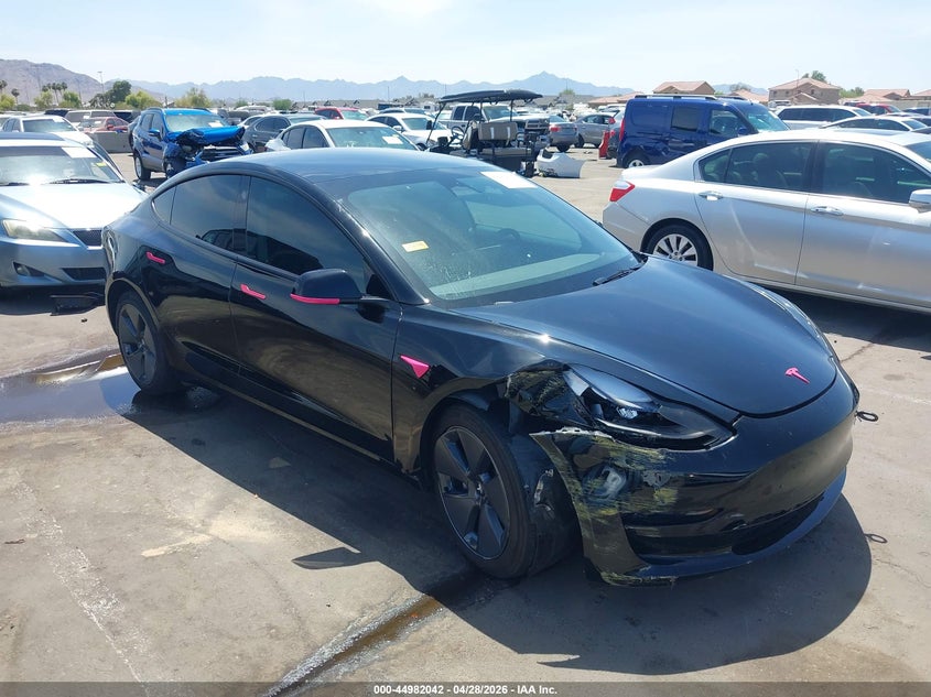 2023 Tesla Model 3 VIN 5YJ3E1EA6PF669780 IAAI salvage auction — RIGHT FRONT, Salvage (Arizona), sold $8,100 on 2026-07-11 (photo 1)