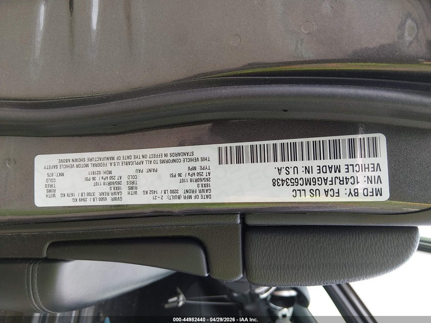 2021 Jeep Grand cherokee VIN 1C4RJFAG6MC653438 IAAI salvage auction — RIGHT REAR, Salvage (New Jersey), sold $7,500 on 2026-08-03 (photo 9)
