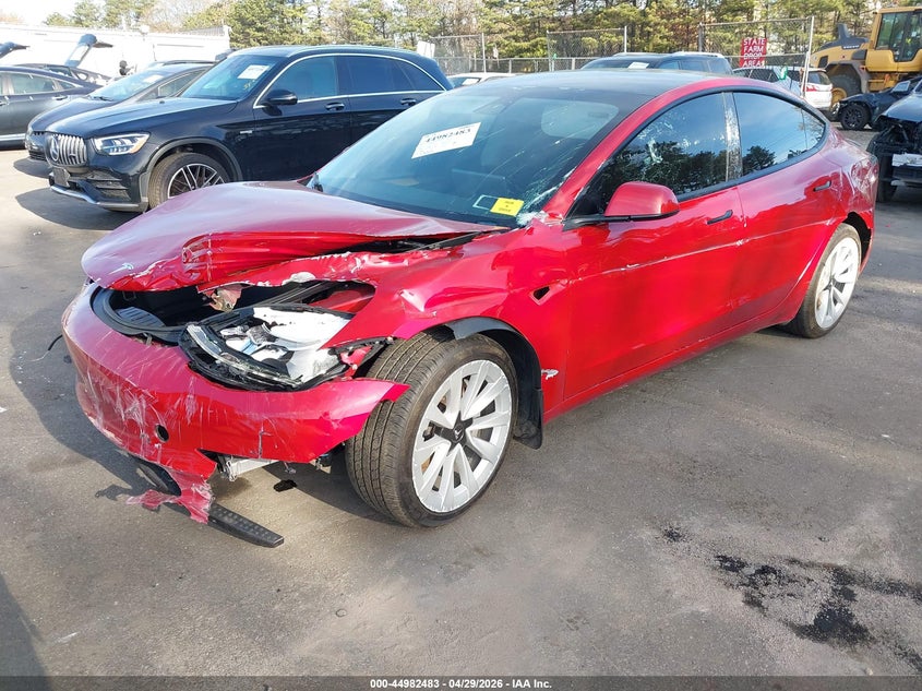 2023 Tesla Model 3 VIN 5YJ3E1EA2PF436978 IAAI salvage auction — SIDE, Mv-907A (New York), sold $5,050 on 2026-07-28 (photo 2)