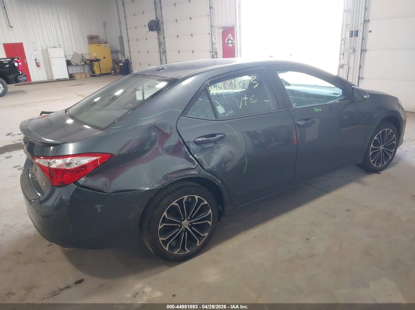 2016 Toyota Corolla VIN 5YFBURHE0GP433593 IAAI salvage auction — RIGHT REAR, Salvage (Minnesota), sold $3,500 on 2026-07-08 (photo 4)