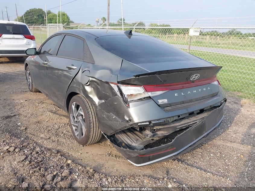2025 Hyundai Elantra VIN KMHLM4DG3SU059101 IAAI salvage auction — FRONT & REAR, Original (Texas), sold $5,800 on 2026-07-21 (photo 6)