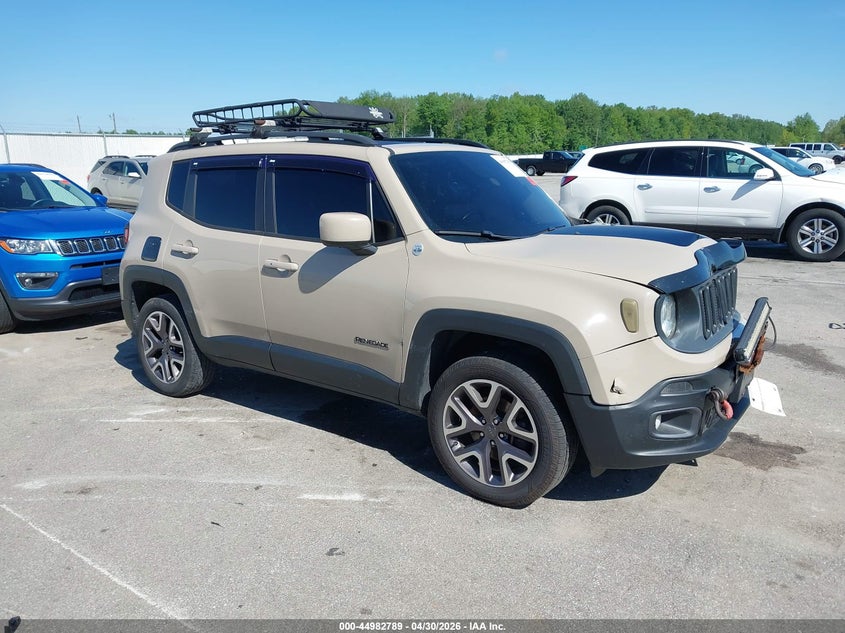 2016 Jeep Renegade VIN ZACCJBBT7GPD00202 IAAI salvage auction — LEFT FRONT, Clear (Indiana), sold $1,950 on 2026-07-24 (photo 1)