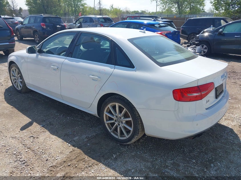 2014 Audi A4 VIN WAUEFAFL2EN006854 IAAI salvage auction — RIGHT REAR, Salvage (Illinois), sold $2,400 on 2026-07-14 (photo 3)