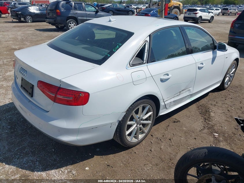 2014 Audi A4 VIN WAUEFAFL2EN006854 IAAI salvage auction — RIGHT REAR, Salvage (Illinois), sold $2,400 on 2026-07-14 (photo 4)