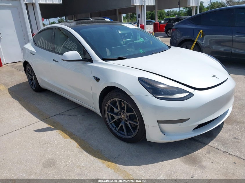 2021 Tesla Model 3 VIN 5YJ3E1EA8MF919421 IAAI salvage auction — REAR END, Rebuildable (Florida), sold $7,750 on 2026-09-08 (photo 1)