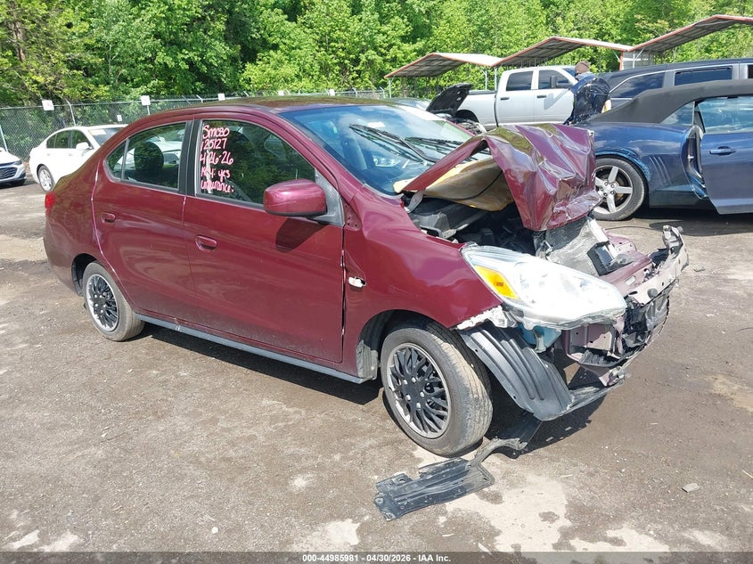 2020 Mitsubishi Mirage VIN ML32F3FJ8LHF06499 IAAI salvage auction — FRONT END, Salvage - Greater Than 75% (Maryland), sold $475 on 2026-07-07 (photo 1)