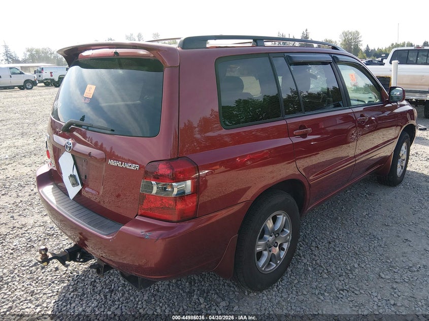 2007 Toyota Highlander VIN JTEEP21A870193881 IAAI salvage auction — FRONT & REAR, Bill Of Sale (Washington), sold $450 on 2026-07-08 (photo 4)