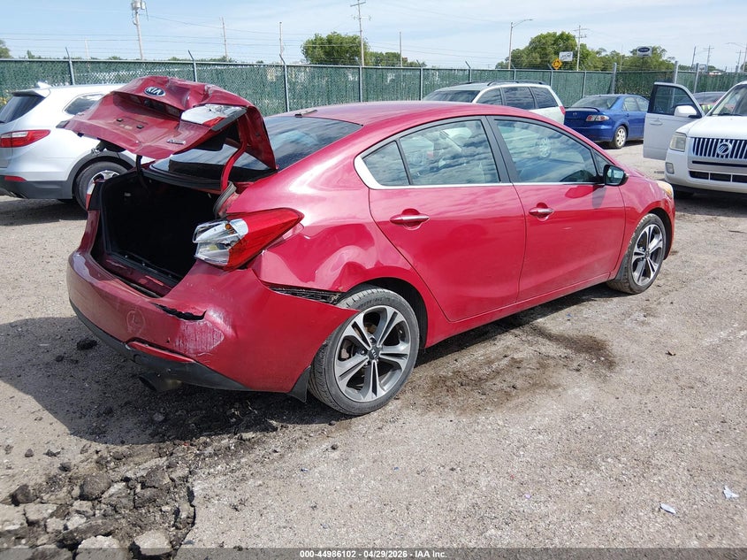2014 Kia Forte VIN KNAFX4A83E5176579 IAAI salvage auction — REAR END, Salvage Title, sold $675 on 2026-07-24 (photo 4)