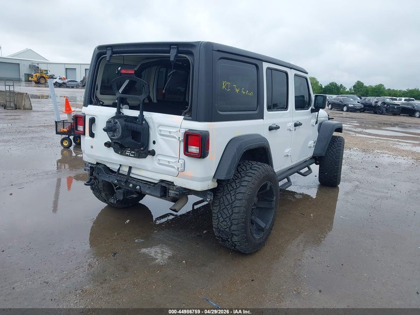 2018 Jeep Wrangler / VIN 1C4HJXDG8JW141008 IAAI salvage auction — REAR END, Original (Texas), sold $10,100 on 2026-07-06 (photo 4)