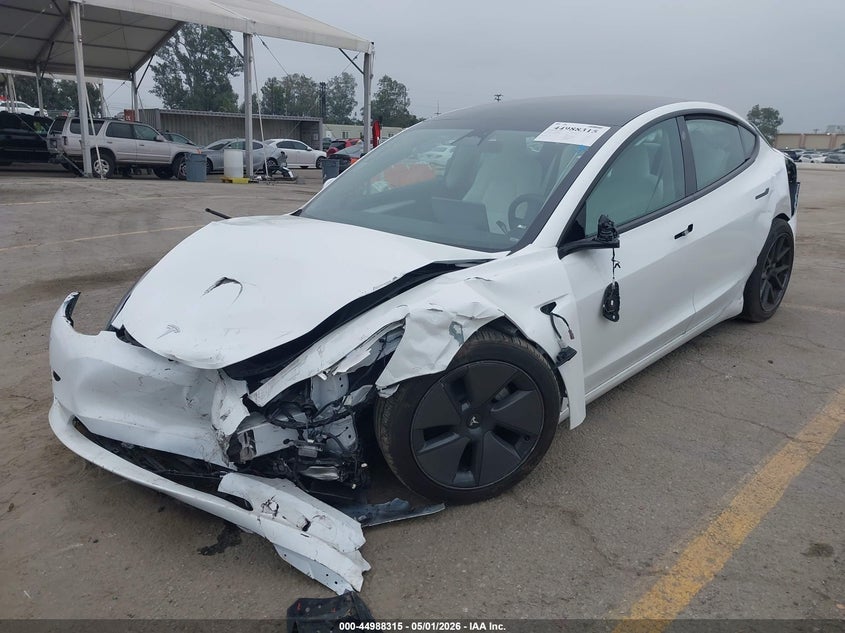 2023 Tesla Model 3 VIN 5YJ3E1EBXPF627590 IAAI salvage auction — FRONT END, Wait Title, sold $2,750 on 2026-07-08 (photo 2)