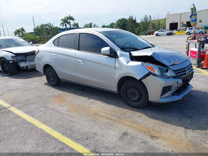 2022 Mitsubishi Mirage VIN ML32FUFJ0NHF07414 IAAI salvage auction — FRONT END, Certificate Of Destruction (Florida), sold $1,750 on 2026-07-23 (photo 1)