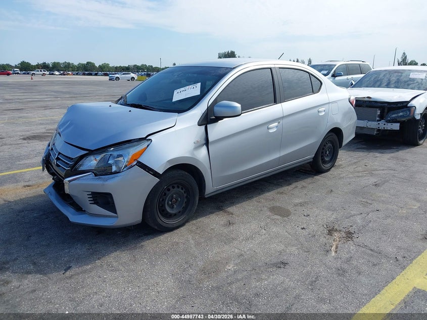 2022 Mitsubishi Mirage VIN ML32FUFJ0NHF07414 IAAI salvage auction — FRONT END, Certificate Of Destruction (Florida), sold $1,750 on 2026-07-23 (photo 2)