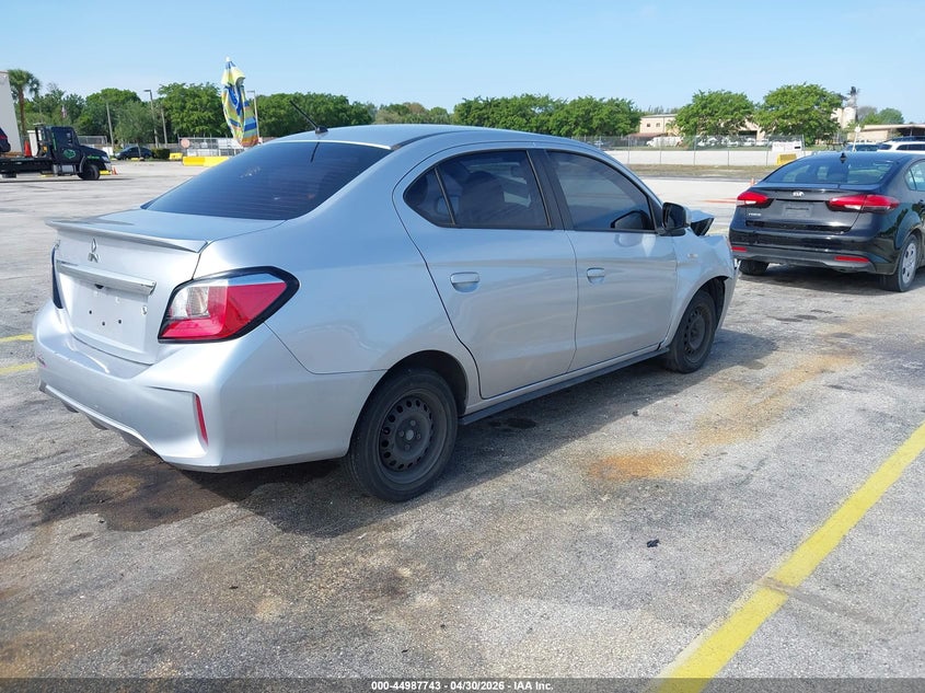 2022 Mitsubishi Mirage VIN ML32FUFJ0NHF07414 IAAI salvage auction — FRONT END, Certificate Of Destruction (Florida), sold $1,750 on 2026-07-23 (photo 4)