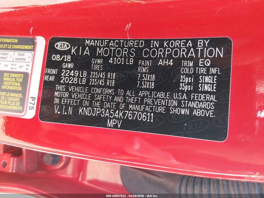 2019 Kia Soul VIN KNDJP3A54K7670611 IAAI salvage auction — RIGHT SIDE, Salvage (Ohio), sold $2,000 on 2026-07-09 (photo 9)