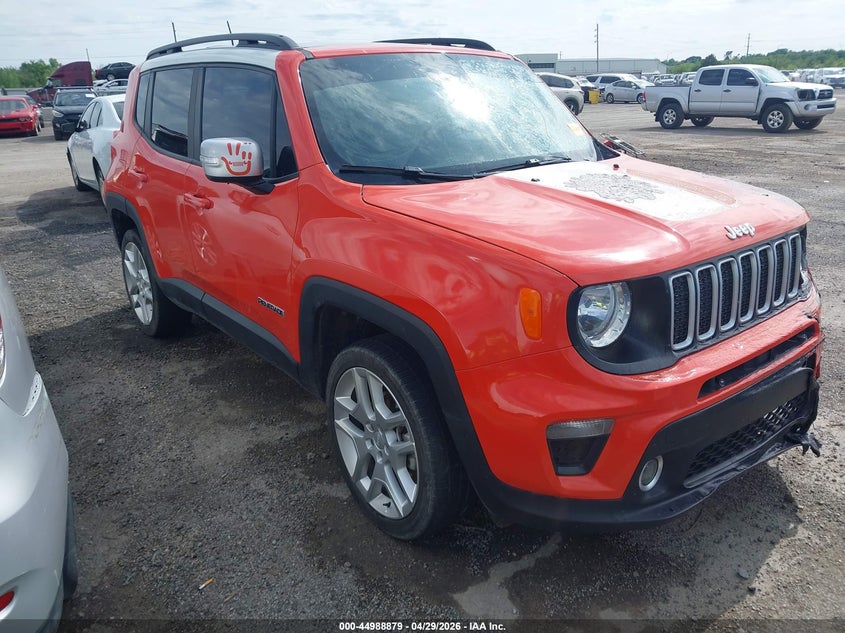 2021 Jeep Renegade VIN ZACNJDBB1MPM57129 IAAI salvage auction — EXTERIOR BURN, Clear (Oklahoma), sold $950 on 2026-07-28 (photo 1)