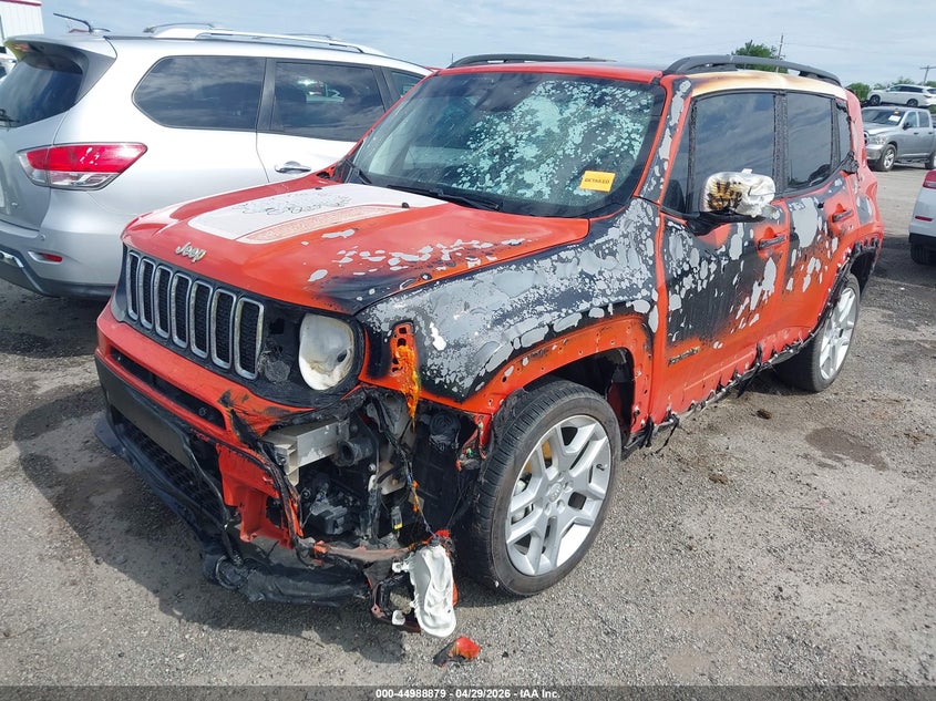 2021 Jeep Renegade VIN ZACNJDBB1MPM57129 IAAI salvage auction — EXTERIOR BURN, Clear (Oklahoma), sold $950 on 2026-07-28 (photo 2)