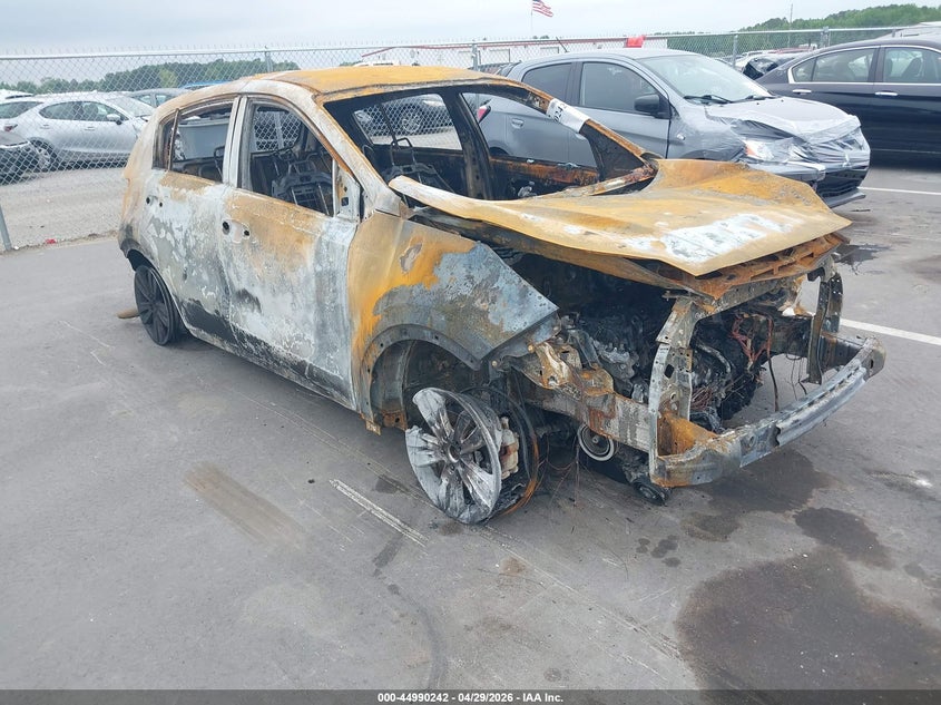 2019 Kia Sportage VIN KNDPMCAC2K7594954 IAAI salvage auction — TOTAL BURN, Junk Receipt (North Carolina), sold $100 on 2026-07-08 (photo 1)