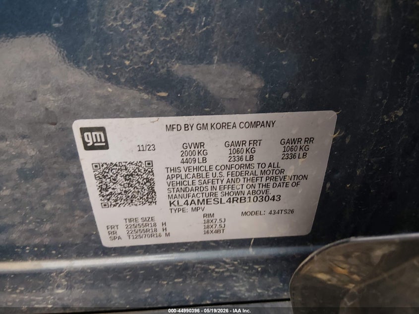 2024 Buick Encore gx VIN KL4AMESL4RB103043 IAAI salvage auction — FRONT & REAR, Salvage (Oklahoma), sold $2,700 on 2026-09-07 (photo 9)