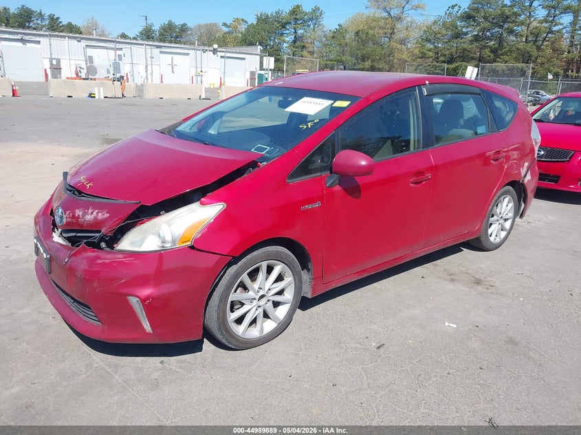 2012 Toyota Prius v VIN JTDZN3EU4C3129478 IAAI salvage auction — FRONT & REAR, Wait Title, sold $625 on 2026-07-15 (photo 2)