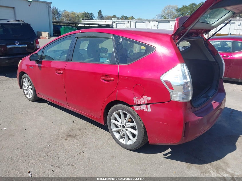 2012 Toyota Prius v VIN JTDZN3EU4C3129478 IAAI salvage auction — FRONT & REAR, Wait Title, sold $625 on 2026-07-15 (photo 3)