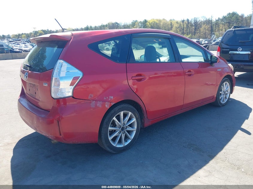 2012 Toyota Prius v VIN JTDZN3EU4C3129478 IAAI salvage auction — FRONT & REAR, Wait Title, sold $625 on 2026-07-15 (photo 4)