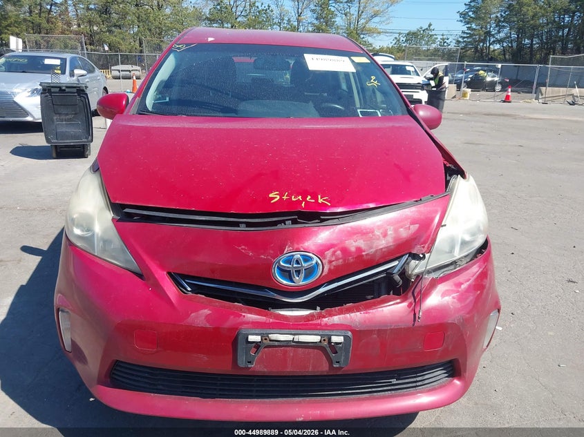 2012 Toyota Prius v VIN JTDZN3EU4C3129478 IAAI salvage auction — FRONT & REAR, Wait Title, sold $625 on 2026-07-15 (photo 6)