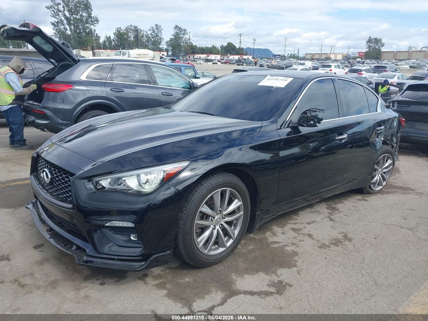 2021 Infiniti Q50 VIN JN1EV7AP6MM704748 IAAI salvage auction — REAR END, Salvage (California), sold $7,225 on 2026-07-08 (photo 2)