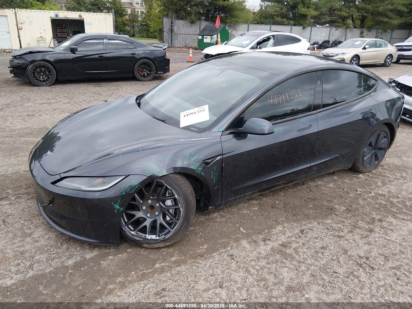 2025 Tesla Model 3 VIN 5YJ3E1EA4SF989799 IAAI salvage auction — SIDE, Salvage (Pennsylvania), sold $11,600 on 2026-07-28 (photo 2)