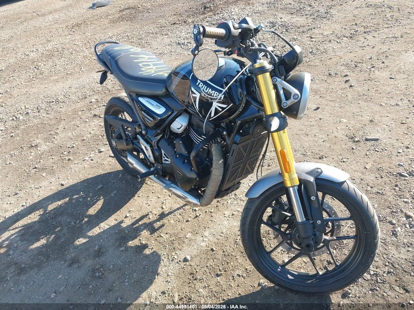 2024 Triumph motorcycle Speed VIN SMTT127Y6RNA10750 IAAI salvage auction — FRONT END, Mv-907A (New York), sold $100 on 2026-07-28 (photo 1)