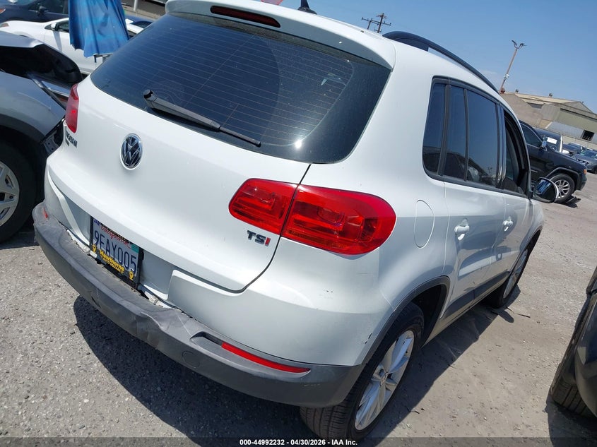 2017 Volkswagen Tiguan VIN WVGAV7AX9HK046870 IAAI salvage auction — REAR END, Salvage Certificate (California), sold $1,700 on 2026-08-19 (photo 4)
