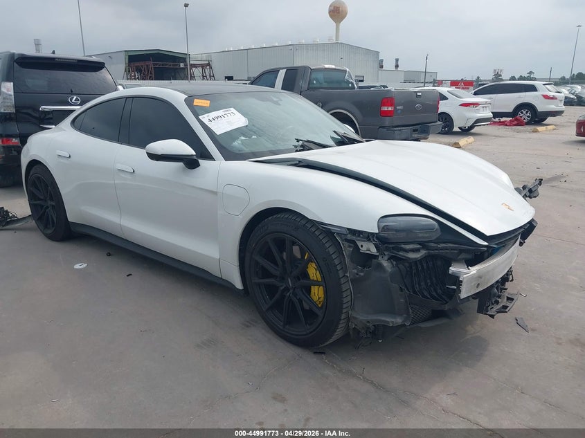 2022 Porsche Taycan VIN WP0AA2Y10NSA14733 IAAI salvage auction — FRONT END, Salvage (Texas), sold $18,125 on 2026-08-13 (photo 1)